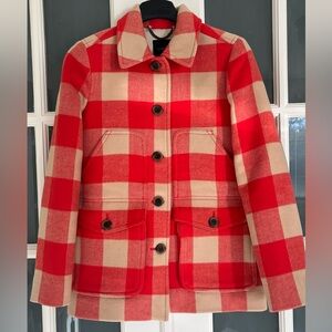 J.Crew Collection Stadium Cloth Buffalo Plaid Car Coat in Wool